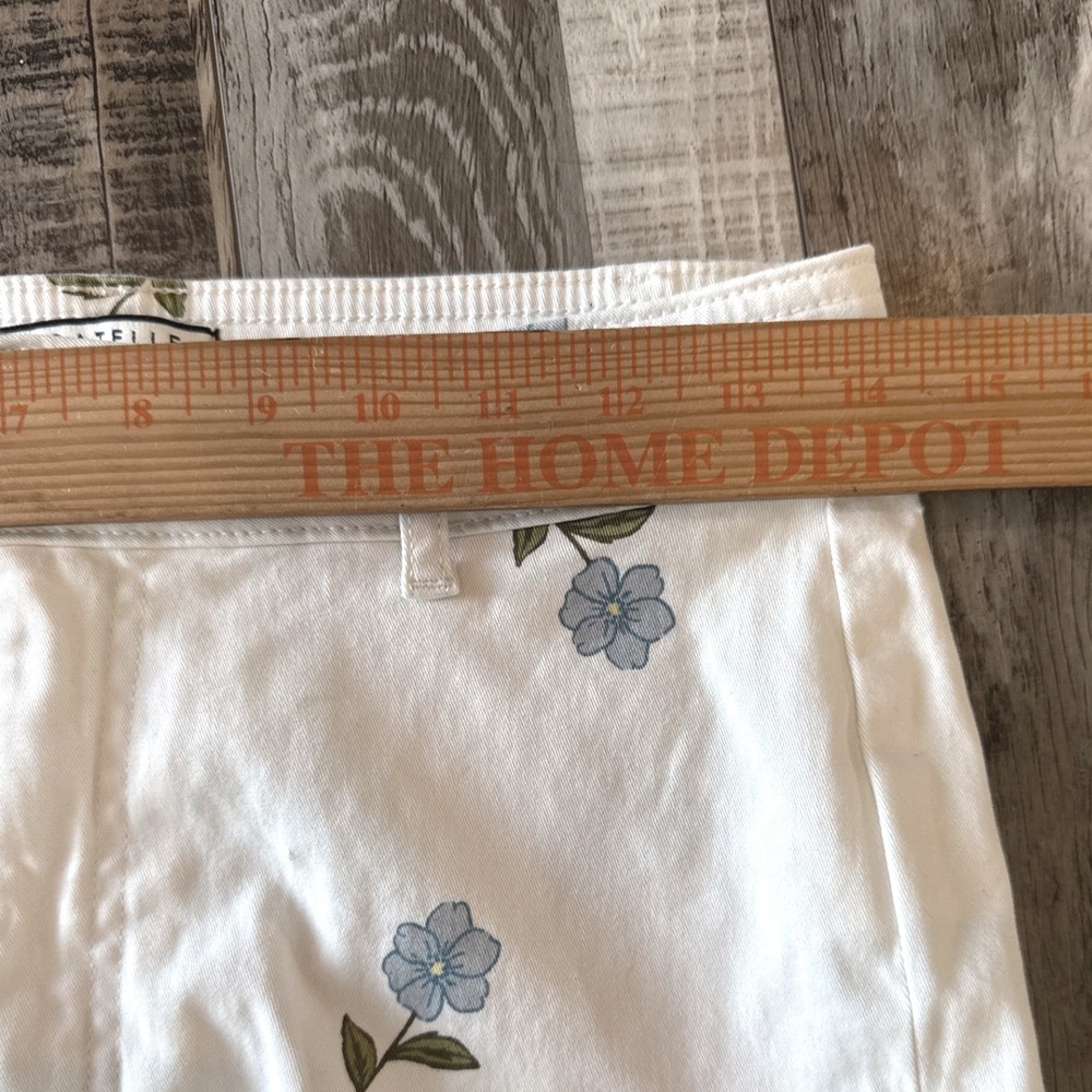New Bagatelle Collection Floral Pants 8 Ivory Cottagecore Shabby Chic Cropped - Picture 10 of 10